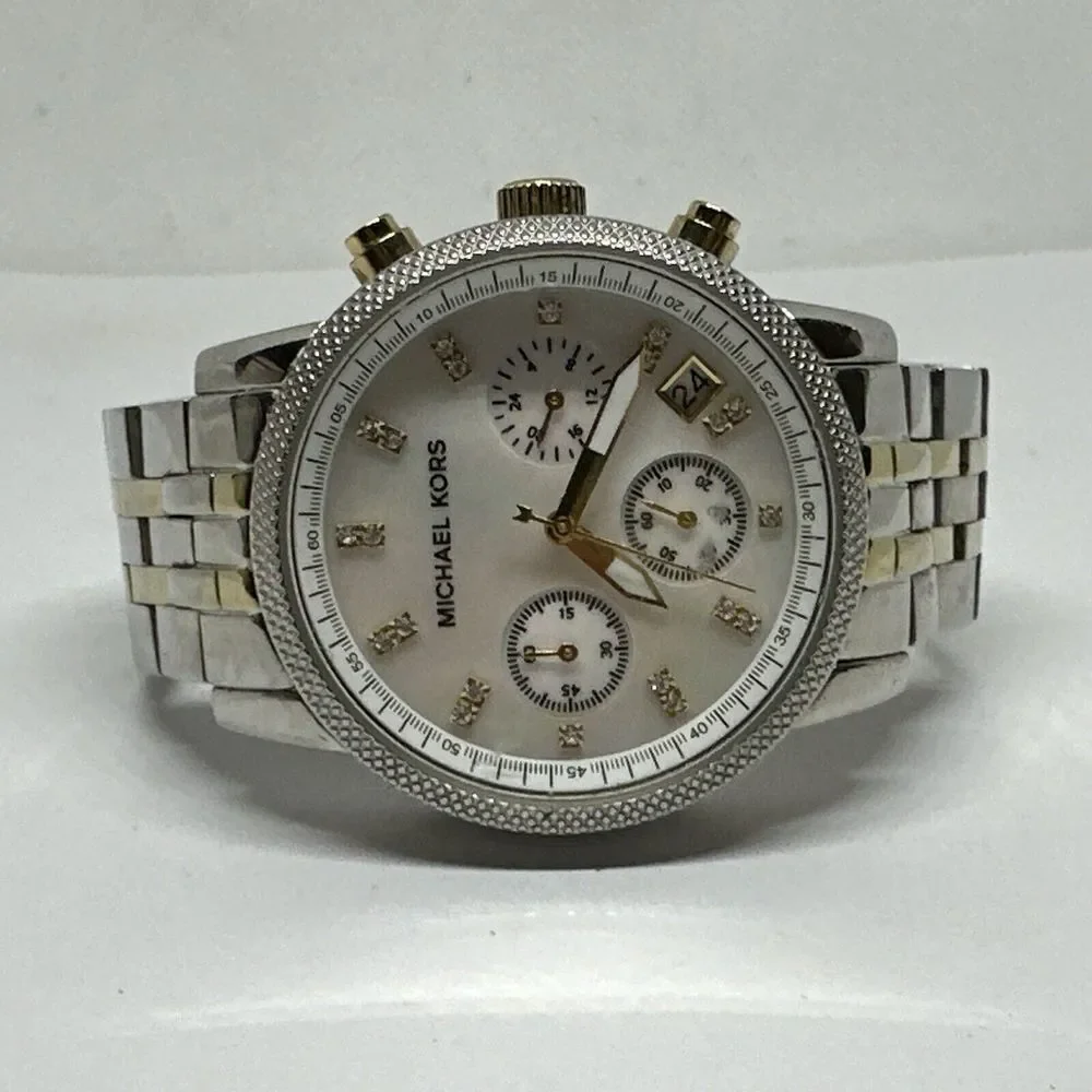 Michael Kors Ritz MK5057 Women's Silver Stainless Steel Analog Dial Watch NUL57